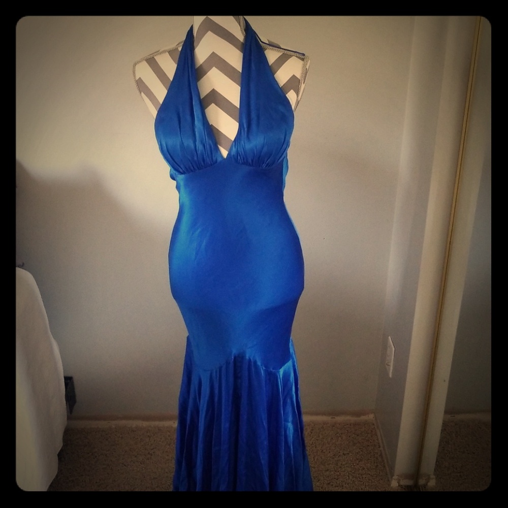 Blue Halter Gown